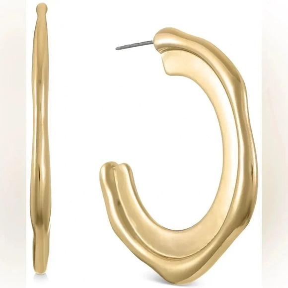 Alfani Gold-Tone Sculptural C-Hoop Earrings, Brand New with tags⭐️ - Picture 1 of 2